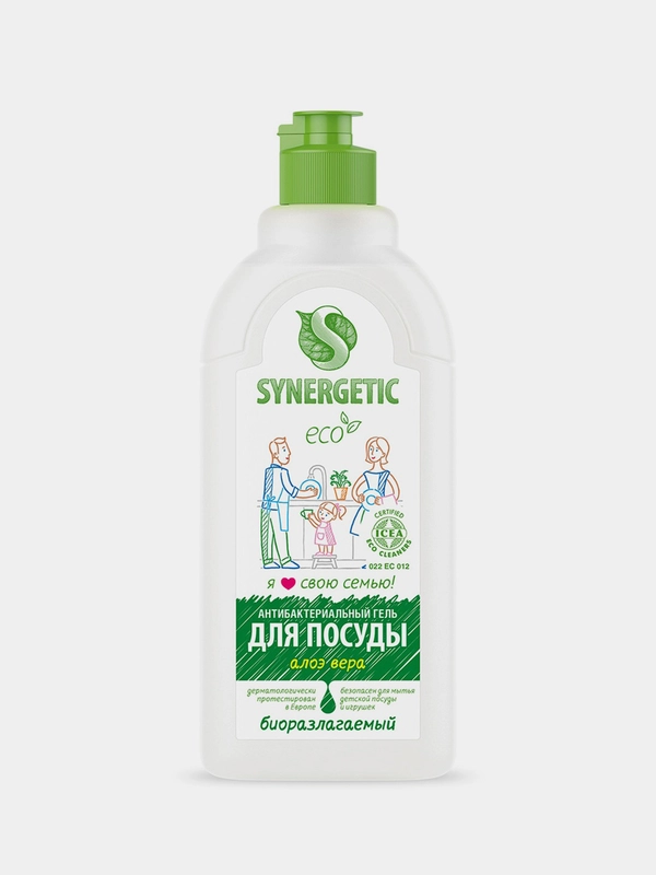 Средство для мытья посуды SYNERGETIC "Алоэ", концентрированное, 500 мл