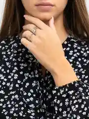 Серый меланж парные кольца "Огонь", 2 штуки
