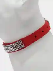 Красный ошейник для собак и кошек, со стразами