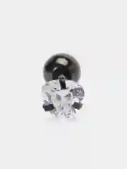 Черный серьга - гвоздик для пирсинга из медицинской стали, 1 штука