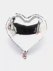 Серебряный фольгированный шар "Сердце", 45 см, 11 цветов