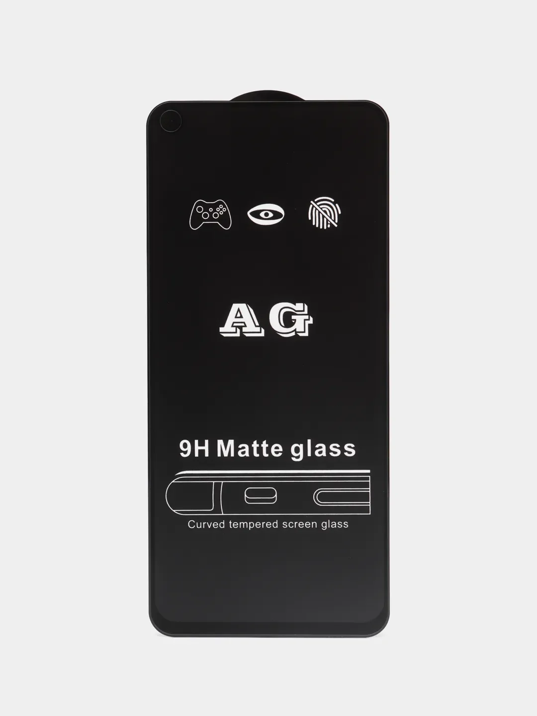 Черный защитное стекло матовое для Oppo A53 / A54 / A55 4G (Оппо А53 / А54 / А55