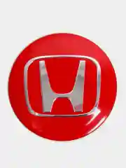 Красный наклейки на диски, колпаки Honda сферические, изогнутые, Хонда, 56 мм, 4 штуки