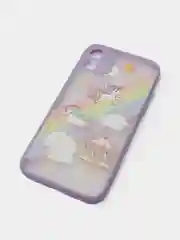 Фиолетовый чехол для айфон (iPhone) 11 / 12 / 13 Pro Max про макс пластиковый с принтом