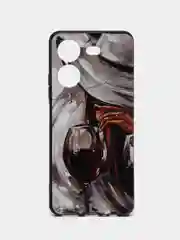 Бордовый чехол с рисунком на Tecno Pova 5 (Текно Пова 5)