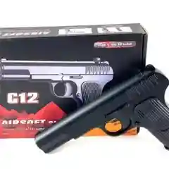 Черный пистолет пневматический Airsoft Gun С12, ТТ СССР, металлический