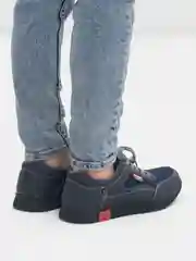 Угольный туфли для мальчика, с перфорацией