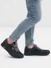 Черный туфли для мальчика, с перфорацией