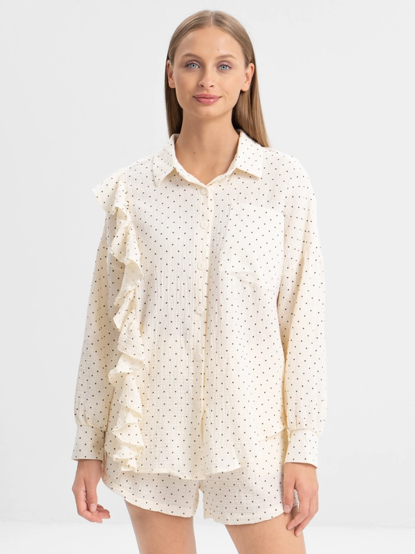 Костюм муслиновый женский, с шортами и рубашкой Izy Wear