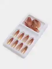 Бежевый накладные ногти с дизайном