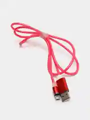 Красный кабель магнитный светящийся micro-USB, Lightning, Type-C, 2.1А, Android, iPhone