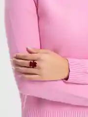 Багровый кольцо с медведем, плюшевый мишка