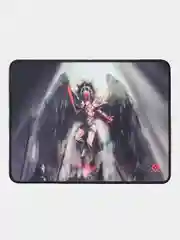Черный игровой коврик для мыши Defender Angel of Death, ткань, резина, 360 х 270 x 3 мм