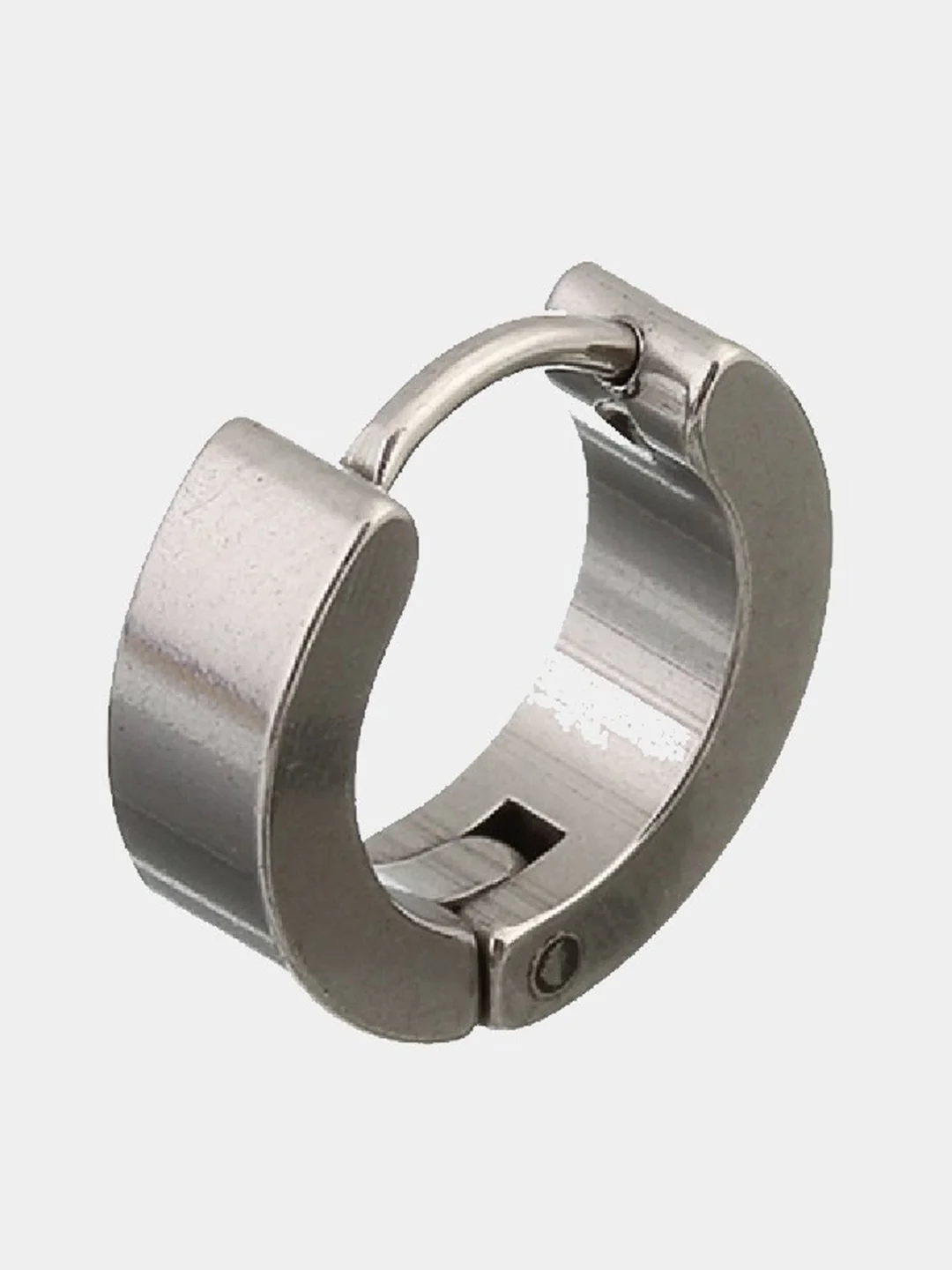 Серебряный круглая серьга, титановая сталь, три цвета, 1 штука