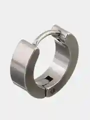 Серебряный круглая серьга, титановая сталь, три цвета, 1 штука