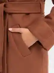 Карамельный пальто женское, оверсайз