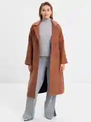 Карамельный пальто женское, оверсайз