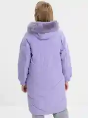 Сиреневый куртка, пуховик женский зимний с натуральным мехом