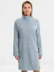 Серый женское платье на весну, теплое платье