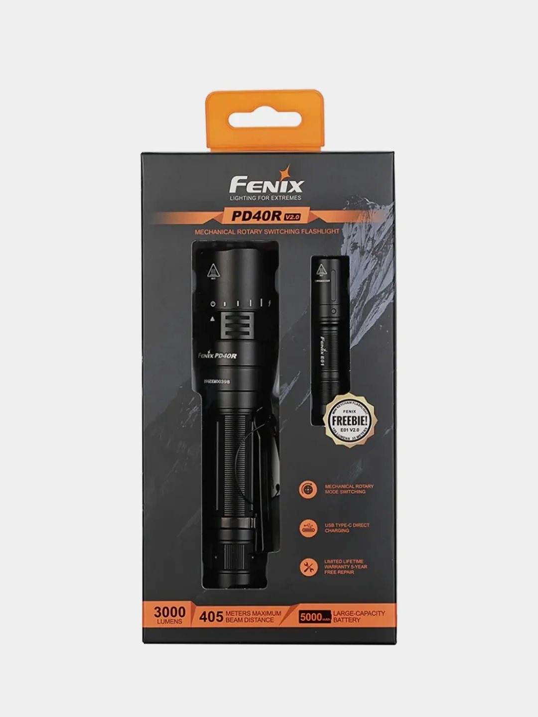 Набор фонарей Fenix PD40R V2.0 + E01 V2.0, PD40RV20E01V20