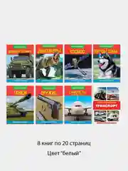 Белый мини-энциклопедии для мальчиков: космос, транспорт, танки, оружие, динозавры, собаки