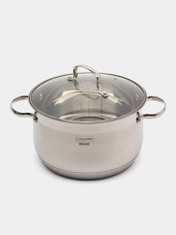 Кастрюля Maestro MR-3512-24, с крышкой, 6,5 л, 24 см