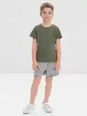 Оливковый футболка детская, однотонная, хлопок