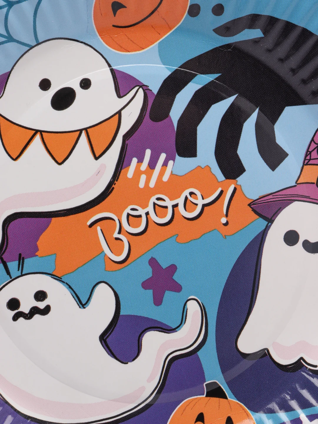 Голубой набор тарелок бумажный "Вечеринка Хэллоуин", 18 см, 6 штук "Halloween"