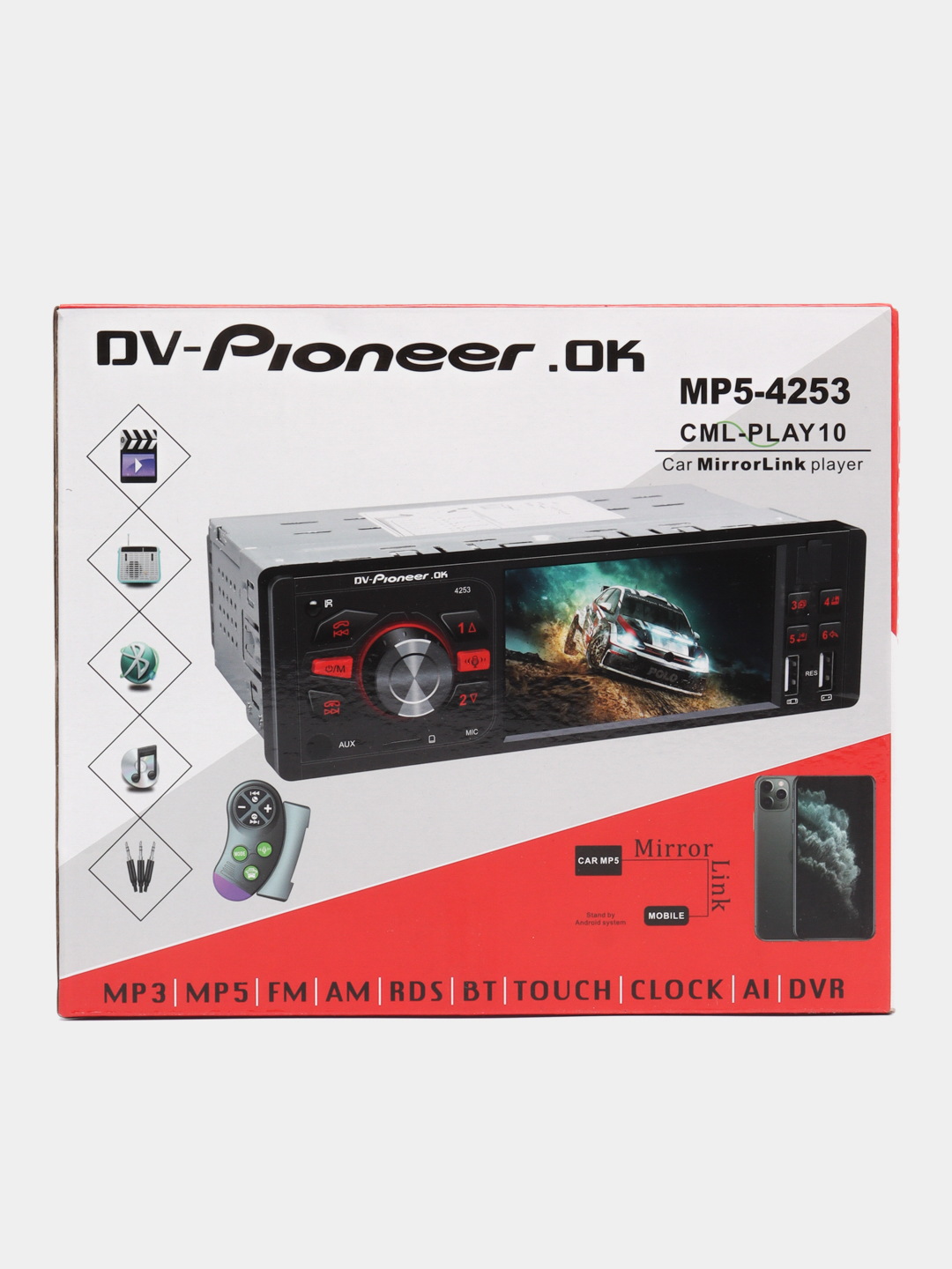 Автомагнитола Dv-Pioneer (Пионер) Ok MP5-4253, Bluetooth, 1 din за 3854 ₽  купить в интернет-магазине ПСБ Маркет от Промсвязьбанка