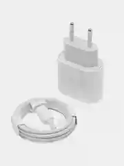 Зарядка быстрая для iPhone: блок Type-C 20W, кабель Type-C - Lightning, 1м