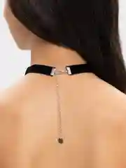 Серебряный чокер на шею бархатный