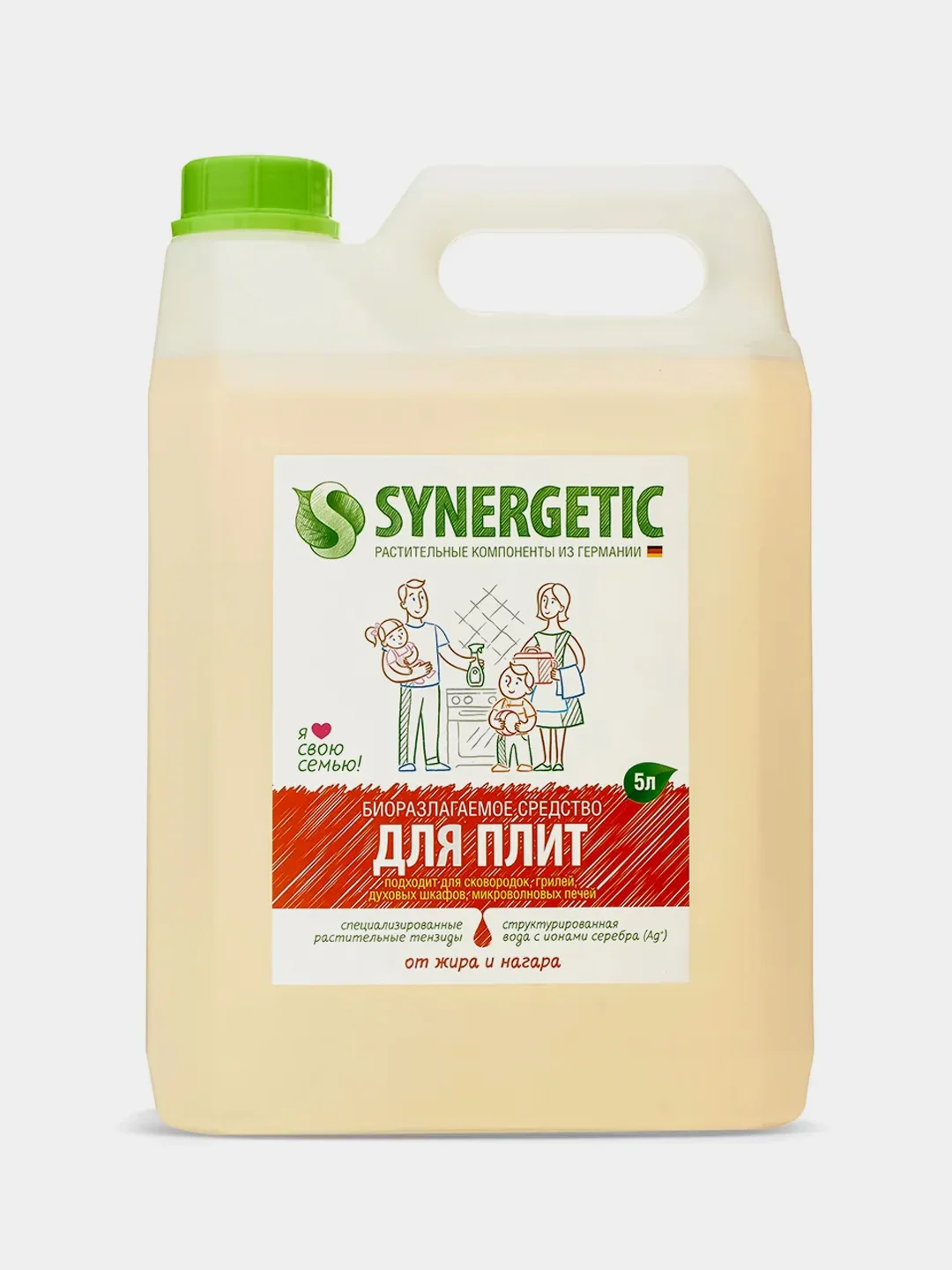 Средство для плит от жира и нагара SYNERGETIC универсальное, 5 л
