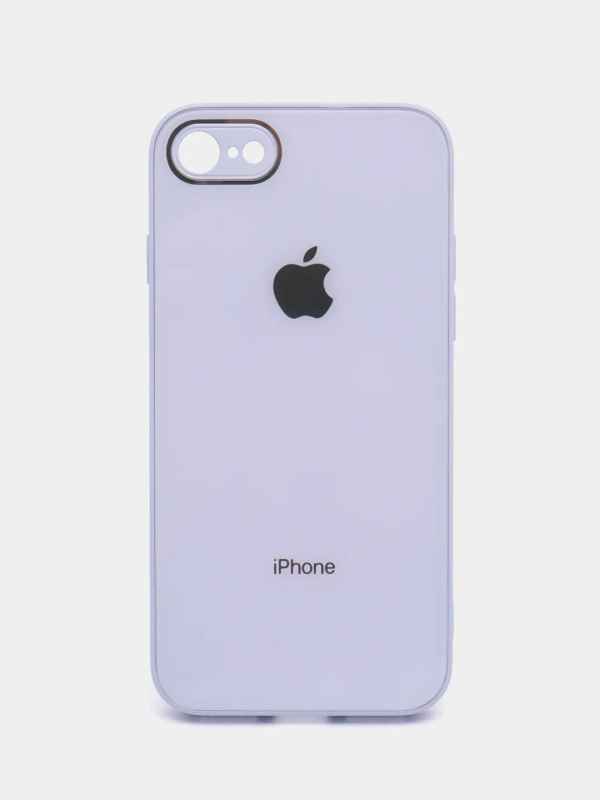 Чехол силиконовый для iPhone 7 / 8 / 11 / 12 / 13 / 14 / Plus / Pro Max, со стеклянной панелью