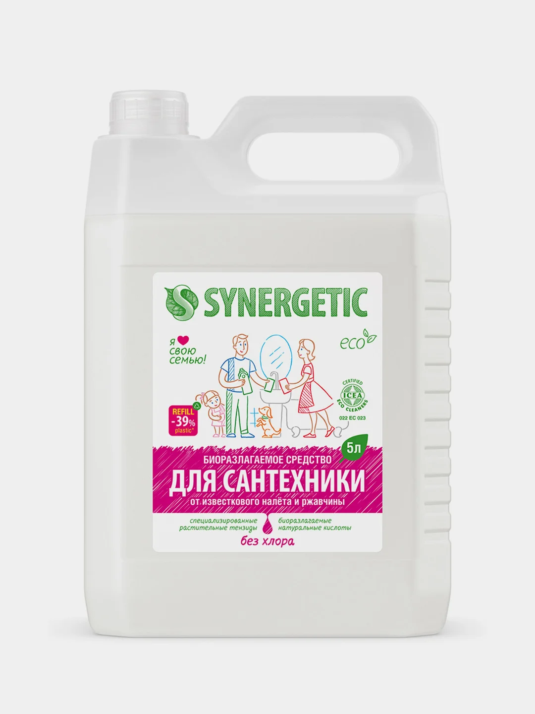 Средство кислотное для мытья сантехники Synergetic, биоразлагаемое, 5л