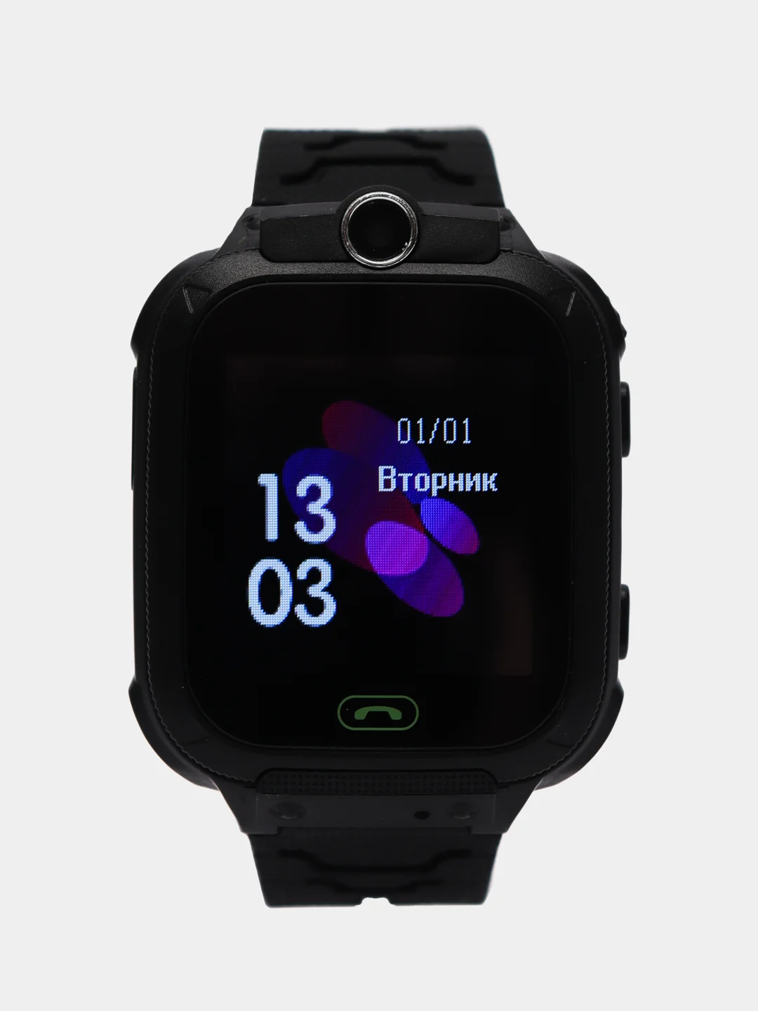 Черный детские умные часы с GPS, с обратным звонком, кнопкой SOS, камера