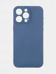 Синий чехол для iPhone 15 Pro Max силиконовый BROSCORP, матовый/ прозрачный, бортик- защита камер