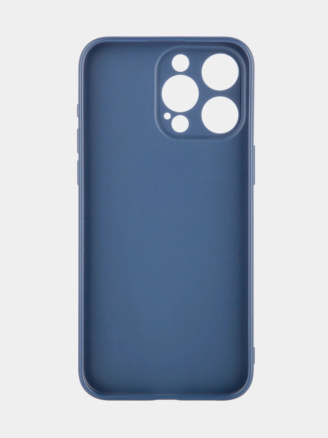 Синий чехол для iPhone 15 Pro Max силиконовый BROSCORP, матовый/ прозрачный, бортик- защита камер