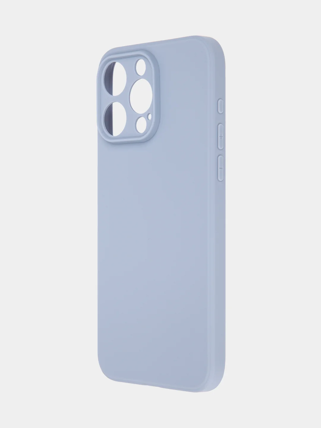 Светло-синий чехол для iPhone 15 Pro Max силиконовый BROSCORP, матовый/ прозрачный, бортик- защита камер
