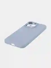Светло-синий чехол для iPhone 15 Pro Max силиконовый BROSCORP, матовый/ прозрачный, бортик- защита камер