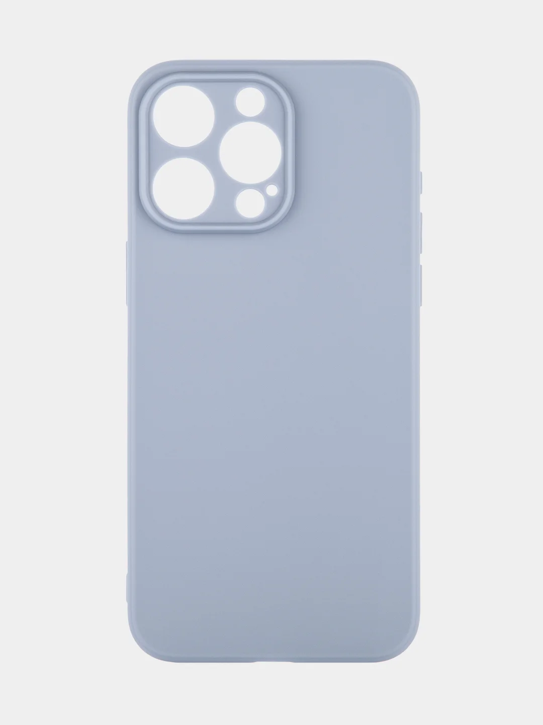 Светло-синий чехол для iPhone 15 Pro Max силиконовый BROSCORP, матовый/ прозрачный, бортик- защита камер