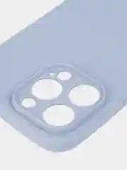 Светло-синий чехол для iPhone 15 Pro Max силиконовый BROSCORP, матовый/ прозрачный, бортик- защита камер