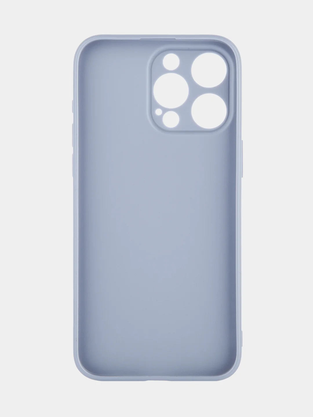 Светло-синий чехол для iPhone 15 Pro Max силиконовый BROSCORP, матовый/ прозрачный, бортик- защита камер