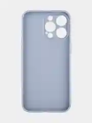 Светло-синий чехол для iPhone 15 Pro Max силиконовый BROSCORP, матовый/ прозрачный, бортик- защита камер