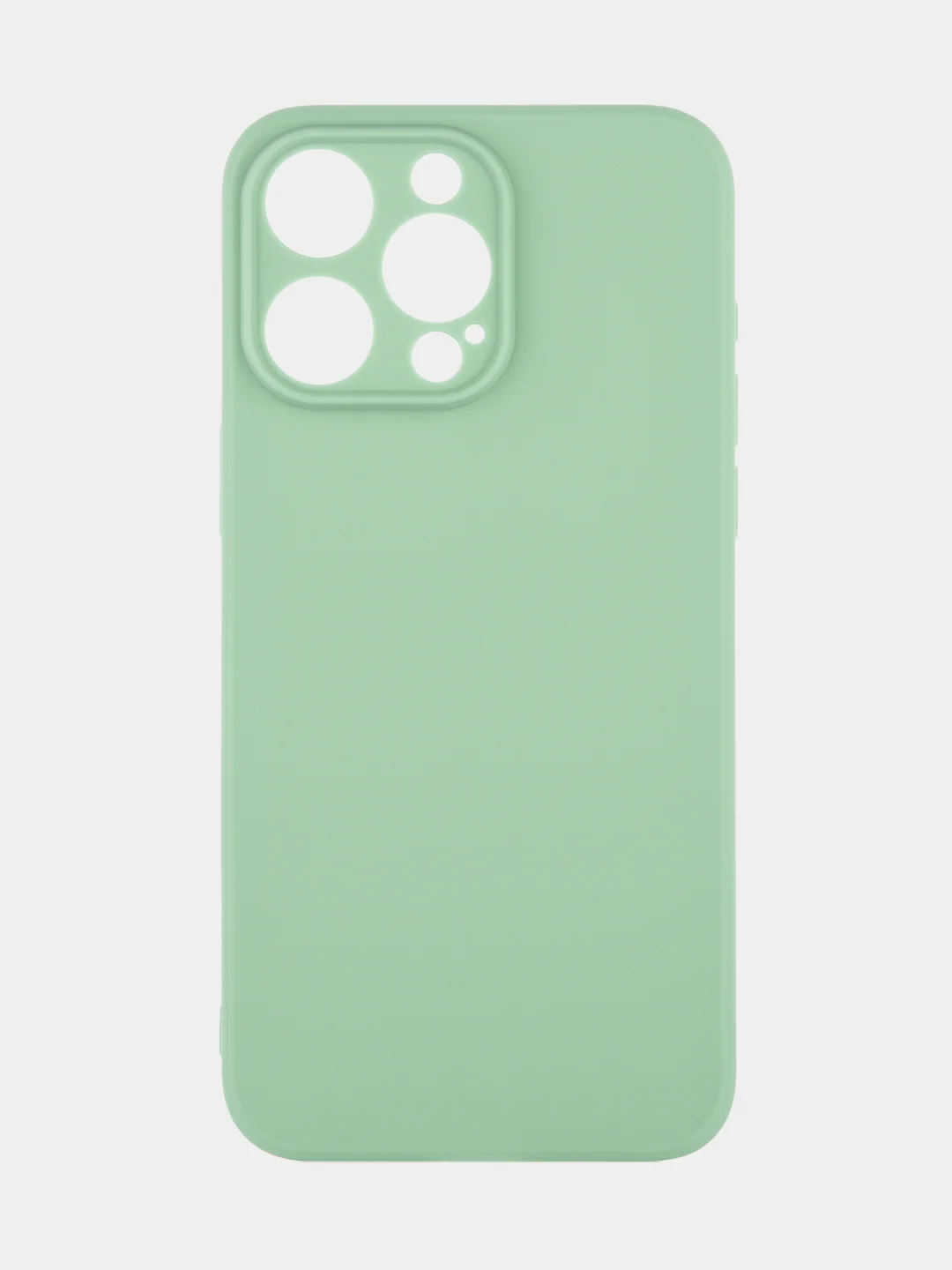 Зеленый чехол для iPhone 15 Pro Max силиконовый BROSCORP, матовый/ прозрачный, бортик- защита камер