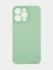 Зеленый чехол для iPhone 15 Pro Max силиконовый BROSCORP, матовый/ прозрачный, бортик- защита камер