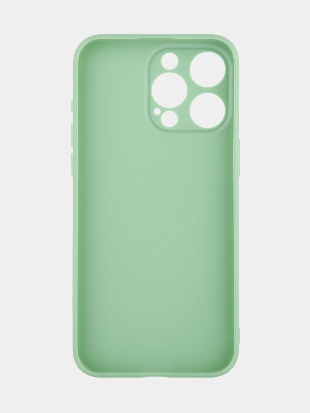 Зеленый чехол для iPhone 15 Pro Max силиконовый BROSCORP, матовый/ прозрачный, бортик- защита камер