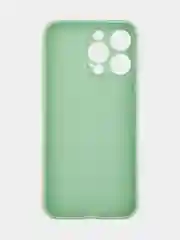 Зеленый чехол для iPhone 15 Pro Max силиконовый BROSCORP, матовый/ прозрачный, бортик- защита камер