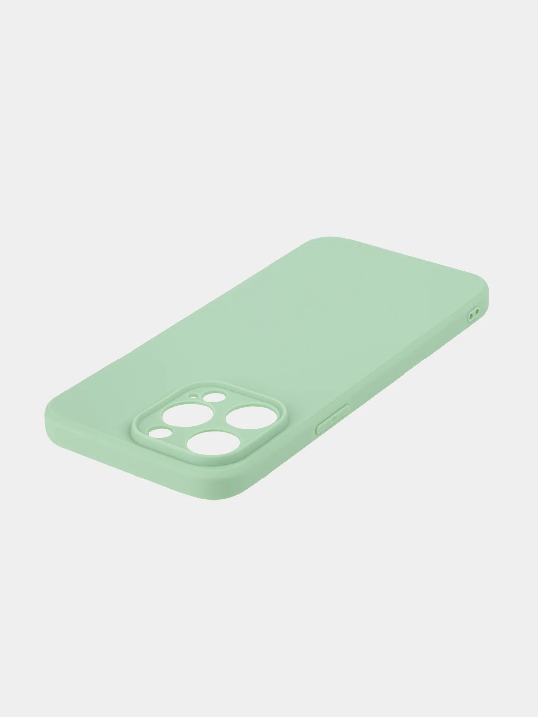 Зеленый чехол для iPhone 15 Pro Max силиконовый BROSCORP, матовый/ прозрачный, бортик- защита камер