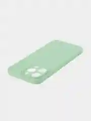 Зеленый чехол для iPhone 15 Pro Max силиконовый BROSCORP, матовый/ прозрачный, бортик- защита камер