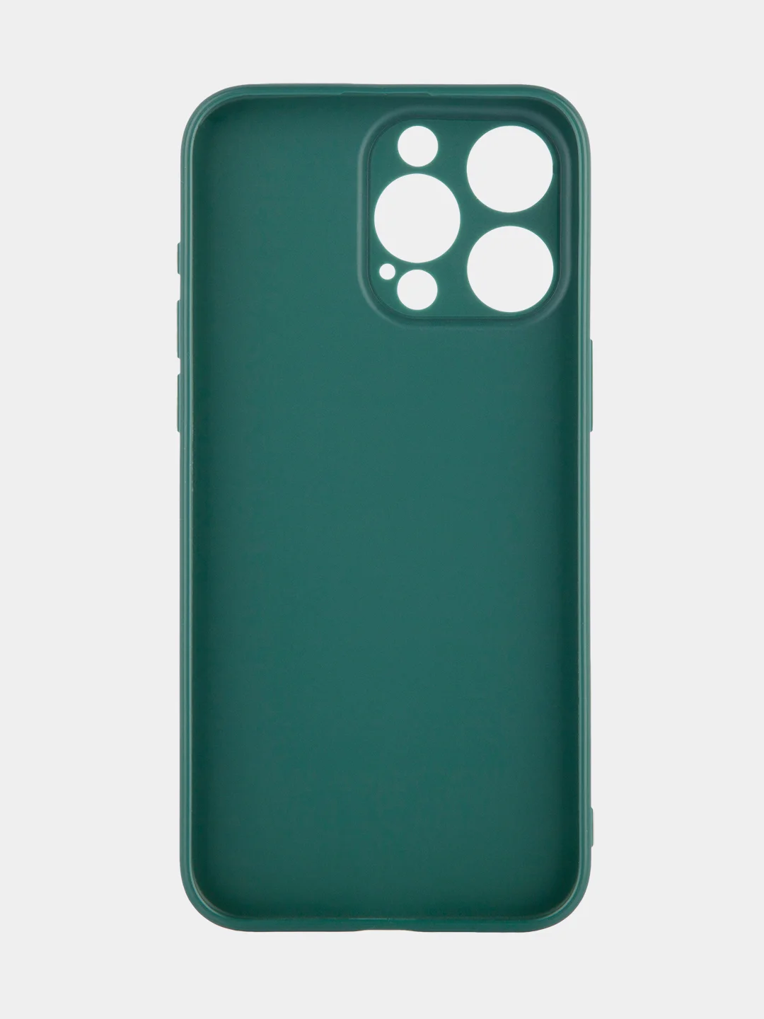Тёмно-зелёный чехол для iPhone 15 Pro Max силиконовый BROSCORP, матовый/ прозрачный, бортик- защита камер